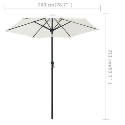 vidaXL Aurinkovarjo hiekanvalkoinen 200x211 cm alumiini