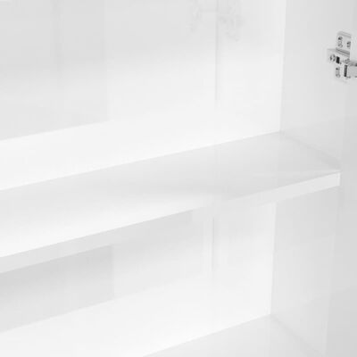 vidaXL LED kylpyhuoneen peilikaappi 60x15x75 cm MDF kiiltävä valkoinen