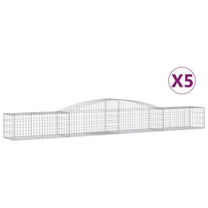 vidaXL Kaarevat kivikorit 5 kpl 400x50x40/60 cm galvanoitu rauta