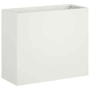 vidaXL Puutarha ruukku valkoinen 50 x 20 x 40 cm Kylm&auml;valssattu ter&auml;s