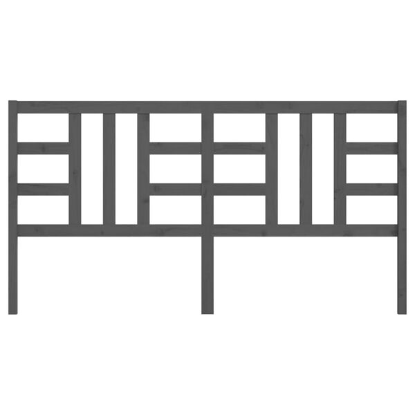 vidaXL Sängynpääty harmaa 206x4x100 cm täysi mänty