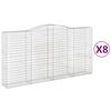 vidaXL Kaarevat kivikorit 8 kpl 400x50x200/220 cm galvanoitu rauta