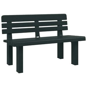 vidaXL Puutarhapenkki vihre&auml; 110x52x71 cm polypropeeni