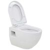 vidaXL Sein&auml;&auml;n kiinnitett&auml;v&auml; WC-istuin keraaminen valkoinen