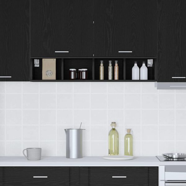 vidaXL Henkarikaappi Musta tammi. 20 x 29,5 x 100 cm Tekninen puu