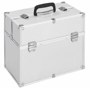 vidaXL Meikkikotelo 38x23x34 cm hopea alumiini