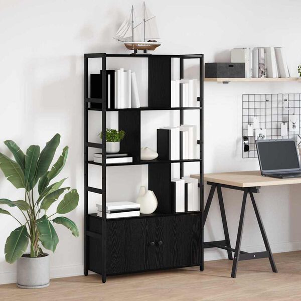 vidaXL Kirjahylly Musta tammi. 80 x 30 x 155,5 cm Tekninen puu