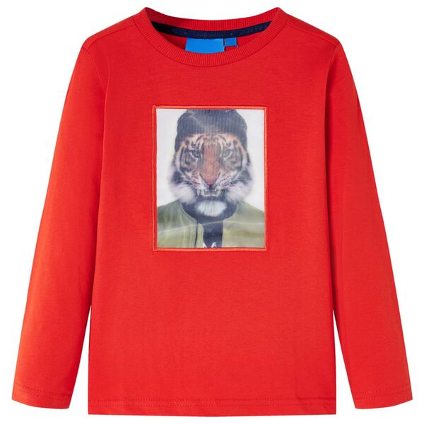 Lasten pitkähihainen T-paita punainen 104