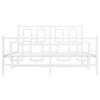 vidaXL Metallinen s&auml;ngynrunko p&auml;&auml;dyill&auml; valkoinen 140x190 cm