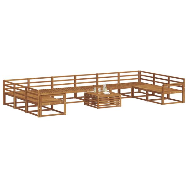 vidaXL Ulkosohvakokoelma 11 pcs Luonnollinen Tihe&auml; akasiapuu