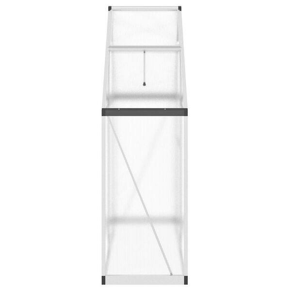 vidaXL Kasvihuone pohjarungolla hopea 169x58x195 cm alumiini