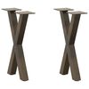 vidaXL Sohvap&ouml;yd&auml;n jalat X-muotoiset 2 kpl Luonnonv&auml;rinen ter&auml;s 28x(42-43) cm Ter&auml;s
