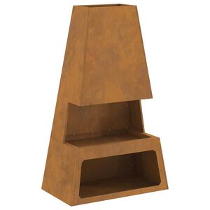 vidaXL Tulisija Ruskea 60 x 35 x 100 cm Teräs