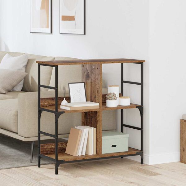 vidaXL Kirjahylly Vanha puu 78.5 x 33 x 82 cm Tekninen puu