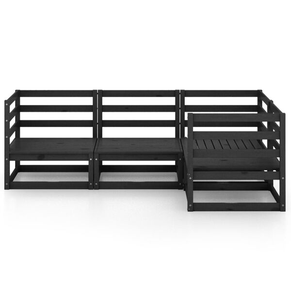 vidaXL 4-osainen Puutarhasohvasarja musta t&auml;ysi m&auml;nty