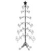 vidaXL Metallinen koristejoulukuusi musta 215 cm