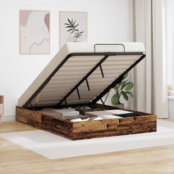 vidaXL Ottoman S&auml;ngyn Runko Vanha puu 193 x 120 x 25 cm Lastulevy