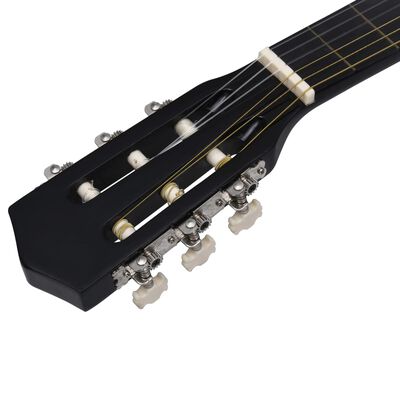 vidaXL 12-osainen Perinteinen cutaway-kitarasetti 6-kielinen musta 38"