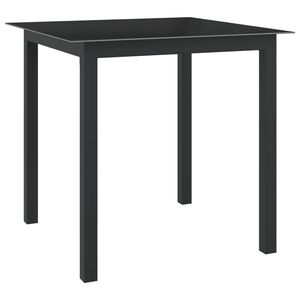 vidaXL Puutarhap&ouml;yt&auml; musta 80x80x74 cm alumiini ja lasi