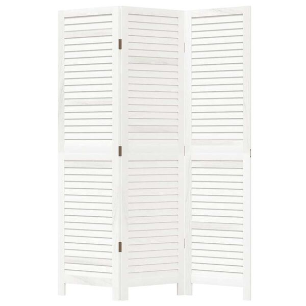 vidaXL 3-Paneelinen tilanjakaja valkoinen t&auml;ysi keisaripuu