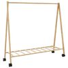 vidaXL Vaateteline hyllyill&auml; ja py&ouml;rill&auml; 106x34x106,5 cm bambu