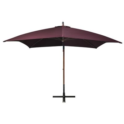 vidaXL Riippuva päivänvarjo tangolla viininpunainen 3x3 m täysi kuusi