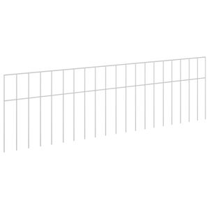 vidaXL Puutarha-aitapaneeli 12 kpl 100 x 30 cm Galvanoitu ter&auml;s Hopea