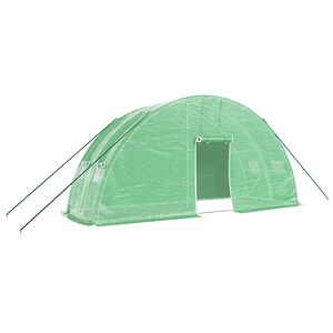 vidaXL Kasvihuone ter&auml;srungolla vihre&auml; 12 m&sup2; 6x2x2,85 m