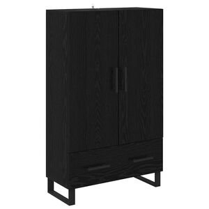 vidaXL Korkea kaappi Musta tammi. 69,5 x 30 x 115 cm Tekninen puu