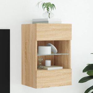 vidaXL TV-sein&auml;kaappi LED-valoilla Sonoma-tammi 40x30x60,5 cm