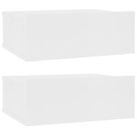 vidaXL Kelluvat yöpöydät 2 kpl valkoinen 40x30x15 cm lastulevy