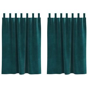 vidaXL Pimennysverhot 2 kpl Tummanvihre&auml; 140 x 140 cm Sametti