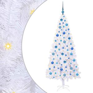 vidaXL Tekojoulukuusi 300 LED-valoilla Valkoinen 180 cm PVC ja ter&auml;s