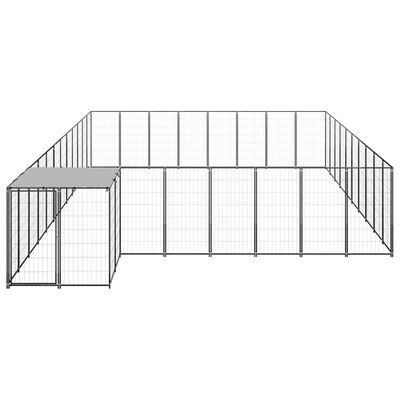 vidaXL Koiranhäkki musta 25,41 m² teräs