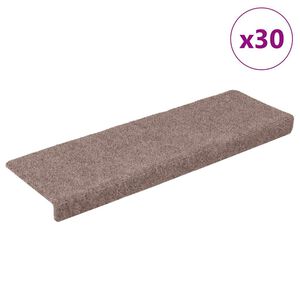 vidaXL Porrasmatot itseliimautuvat 30 kpl 65x21x4 cm vaaleanruskea suorakaiteen muotoiset reunat