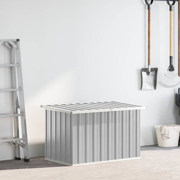 vidaXL Puutarhan varastoarkku harmaa 109x67x65 cm