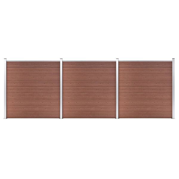 vidaXL Puutarha-aita WPC 526x186 cm ruskea