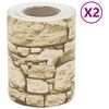 vidaXL Puutarhan yksityisyyssuoja 2 kpl kivityyli harmaa 35x0,19 m PVC