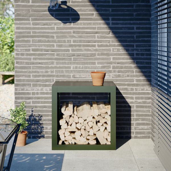 vidaXL Polttopuuteline vihre&auml; 60x40x60 cm ter&auml;s