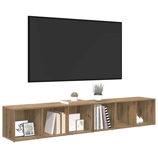vidaXL TV-tasosetti 2 pcs Artisan tammi 37 x 35 x 107cm Tekninen puu