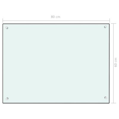 vidaXL Keittiön roiskesuoja valkoinen 80x60 cm karkaistu lasi