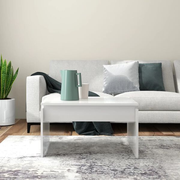 vidaXL Sohvap&ouml;yt&auml; korkeakiilto valkoinen 68x50x38 cm tekninen puu