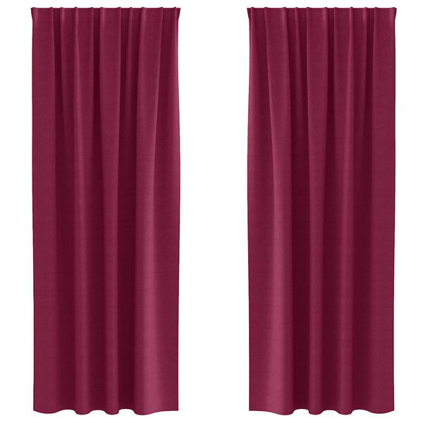 vidaXL Piment&auml;v&auml; verho renkailla 2 pcs Viininpunainen 225 x 140 cm