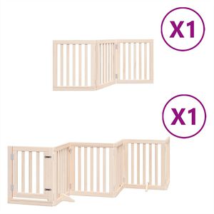 vidaXL Koiraportti kokoontaittuva 9 paneelia 450 cm poppelipuu