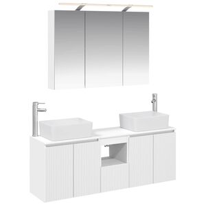 vidaXL Kylpyhuoneen kaappisetti 4 pcs valkoinen Tekninen puu