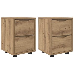 vidaXL Y&ouml;p&ouml;yd&auml;t 2 pcs Artisan tammi 30,5 x 30 x 43 cm Tekninen puu