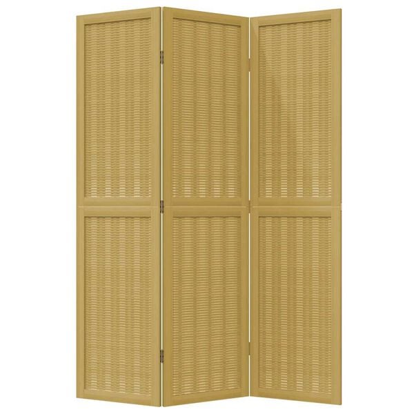 vidaXL 3-Paneelinen tilanjakaja ruskea täysi keisaripuu