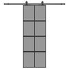 vidaXL liukuovi laitteistosarjalla musta 76x205 cm karkaistu lasi