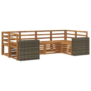 vidaXL Kulmasohvasetti 6 pcs Luonnollinen Tihe&auml; akasiapuu