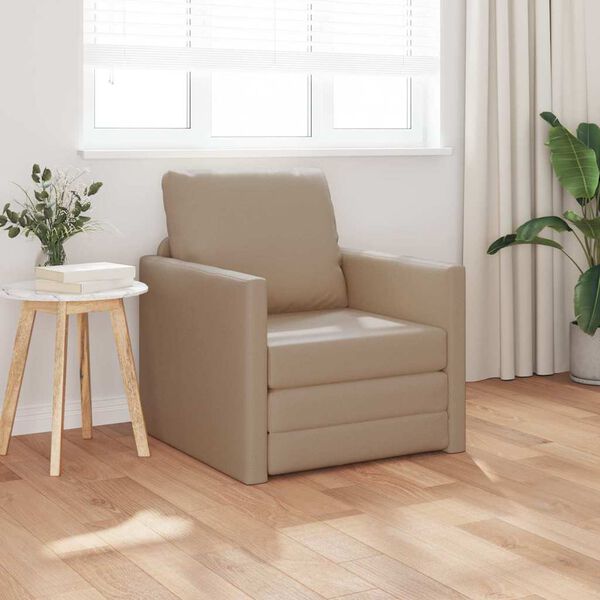 vidaXL Vuodesohva Cappuccino 74 x 77 x 81 cm Keinonahka